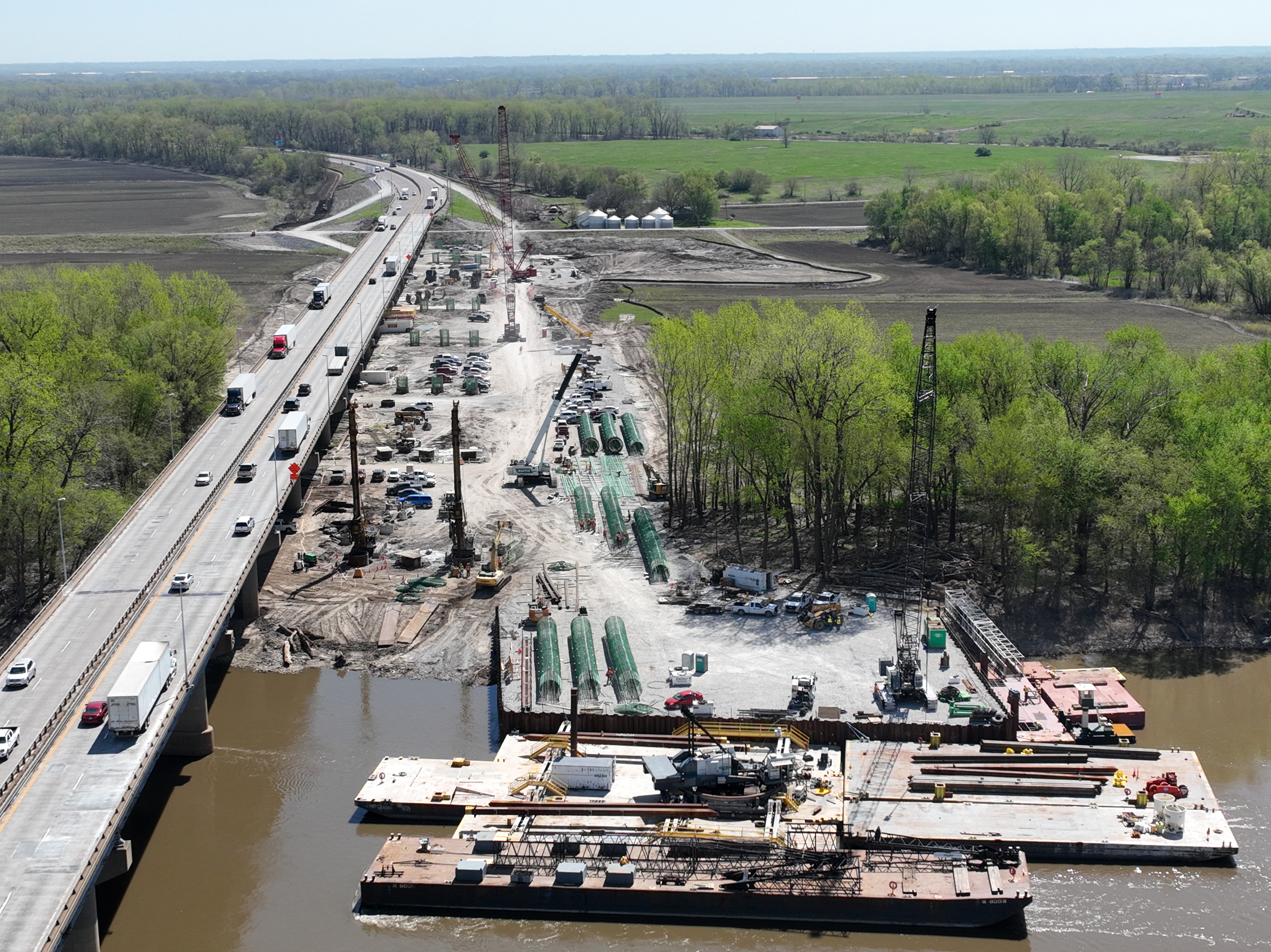 Aerial of the construction site.