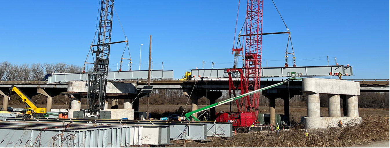 Ground photos of beam placement.